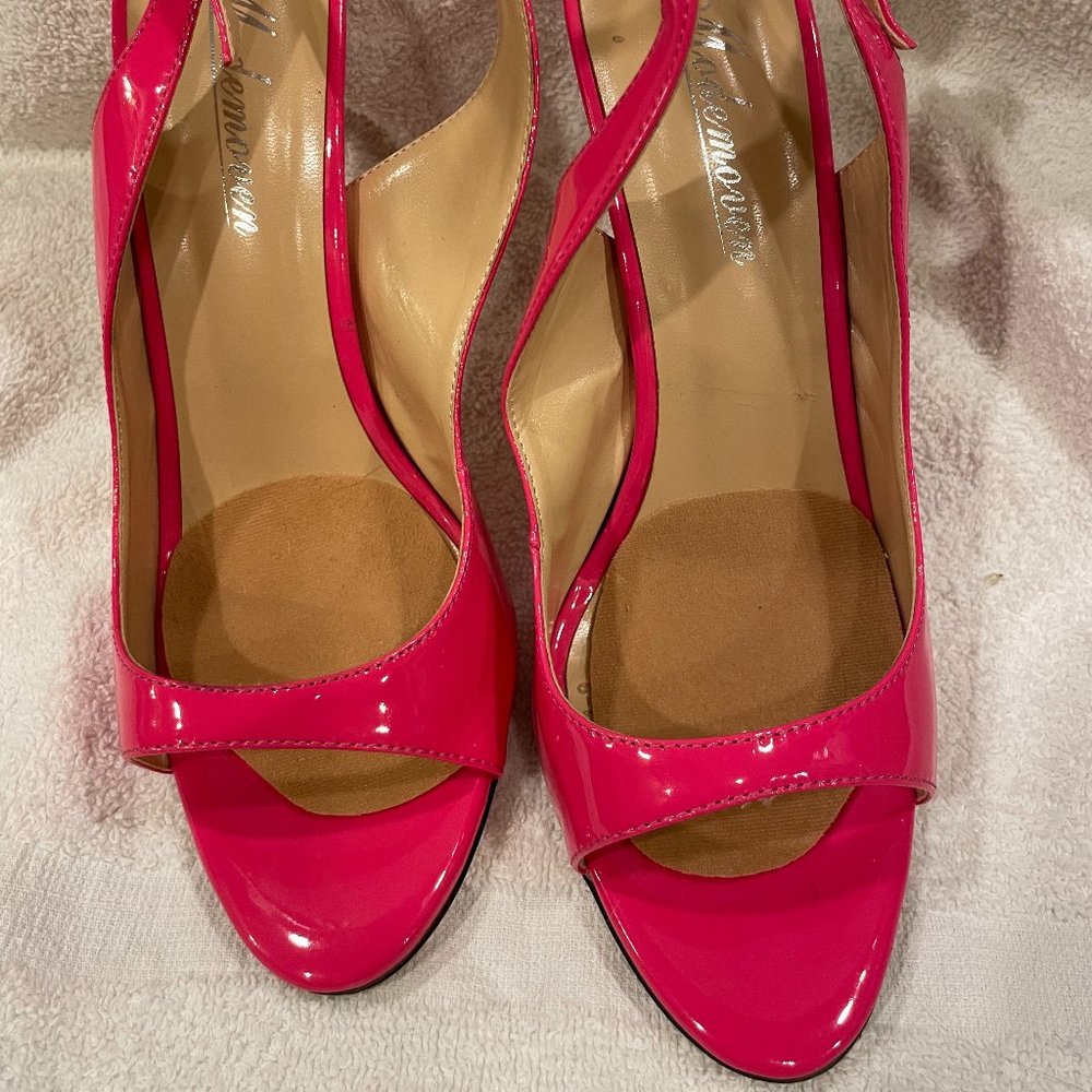 Modemoven Patent Hot Pink Peep Toe Slingbacks Size 9